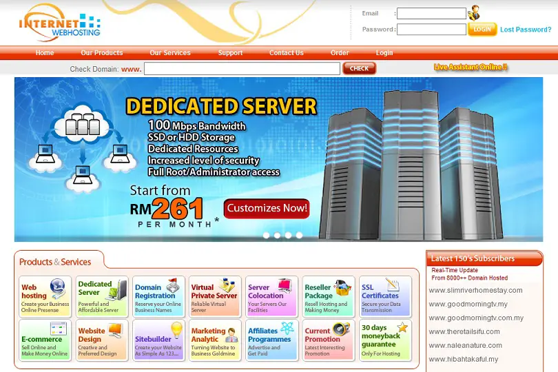 Internet Webhosting Homepage