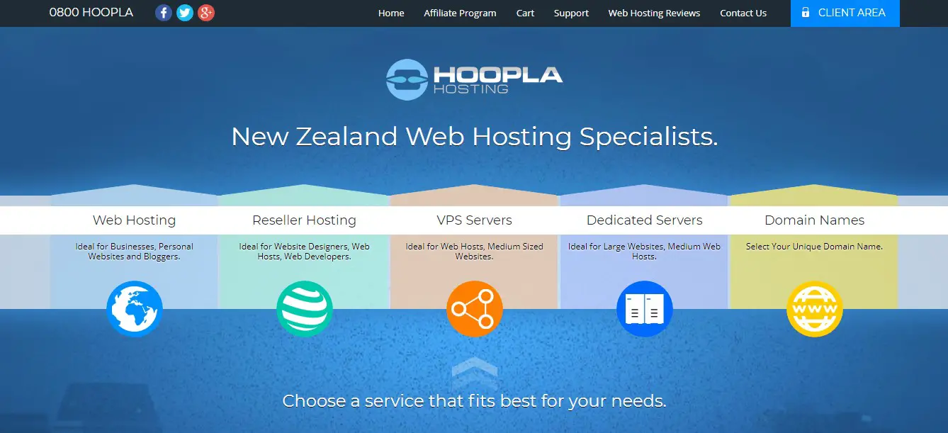 Hooplahosting-Homepage