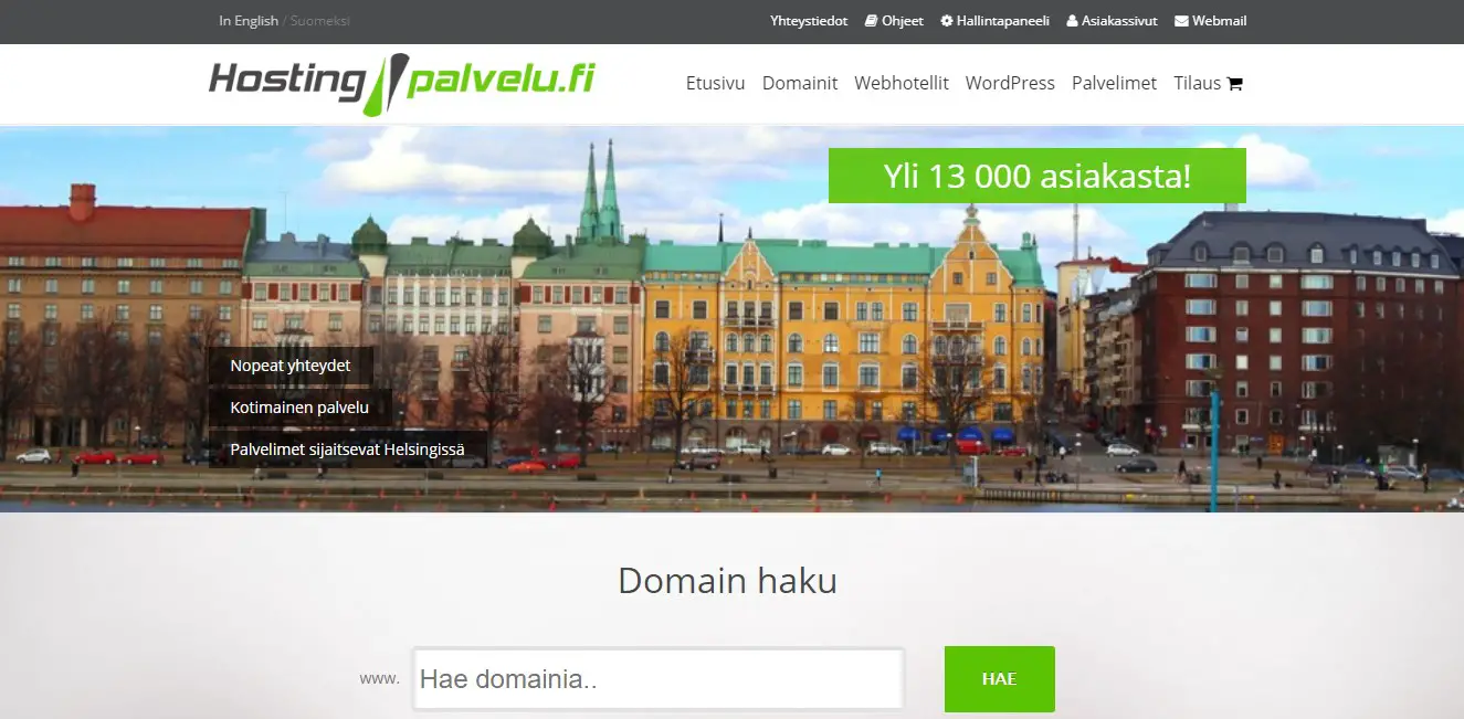 Hostingpalvelu-Homepage
