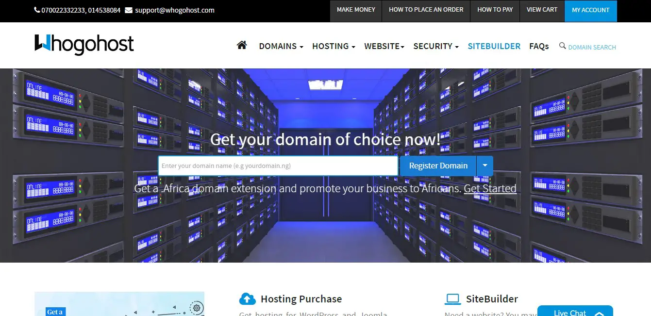WhoGoHost-Homepage