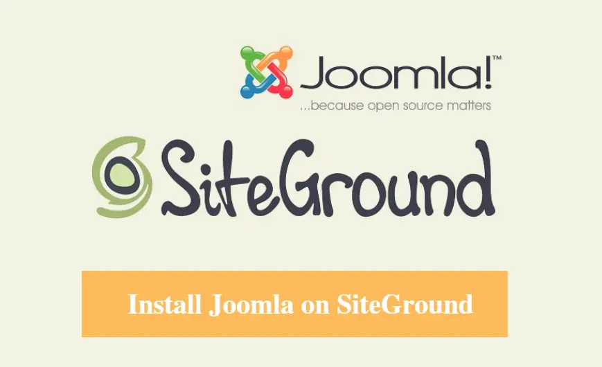 Install Joomla on SiteGround