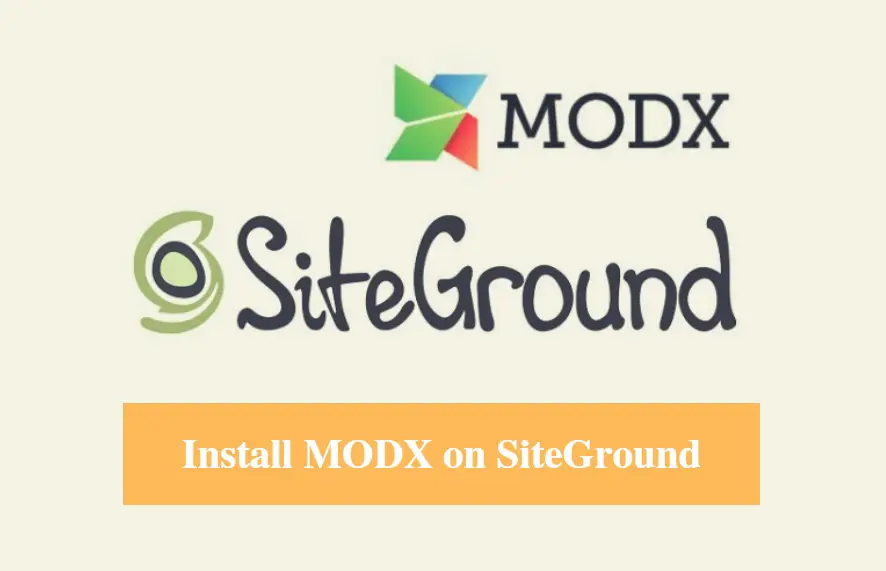 Install MODX on SiteGround