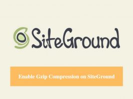 SiteGround Enable Gzip Compression