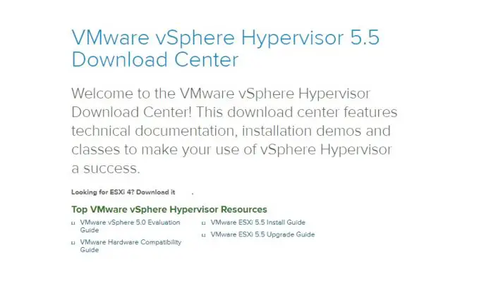VMware vSphere Hypervisor 5.5