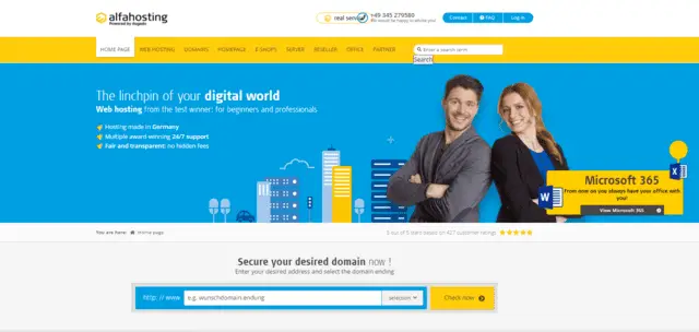 Alfahosting shared web hosting Germany
