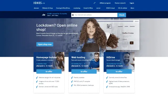 Ionos shared web hosting Germany