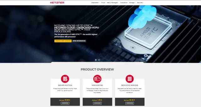 hetzner ecommerce web hosting Germany