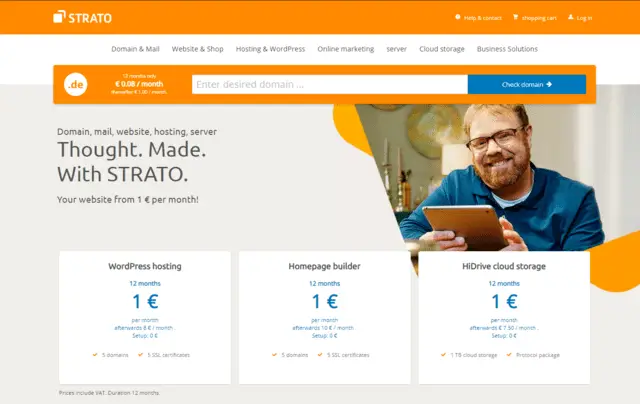 strato ecommerce web hosting Germany