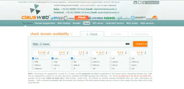 clausweb cheap web hosting romanian