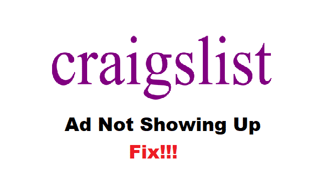craigslist ad not showing up