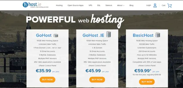 host ecommerce web hosting ireland