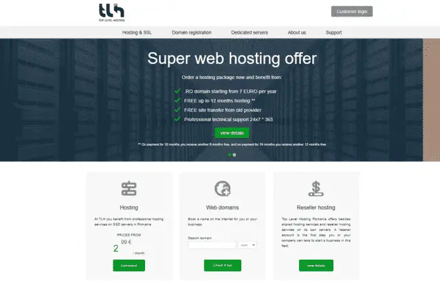 tlh ecommerce web hosting romanian