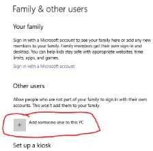 Add someone else to this pc