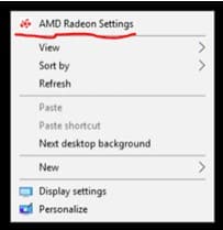 AMD radeon settings