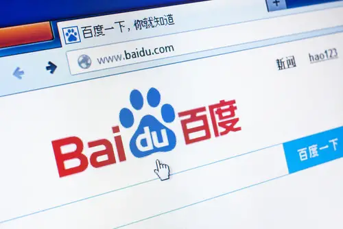BAIDU browser on computer screen