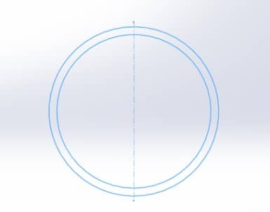 Center line with circle with the diameter or radius