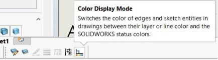 Color display mode popup window