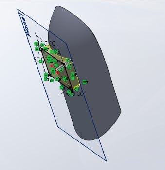 Corners with rectangle fillet radius 10mm