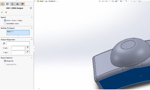 dxf dwg output menu