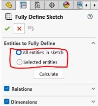 Entities to fully define