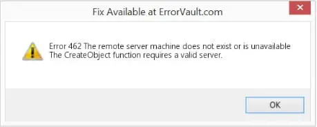 Error 462 remote server machine message