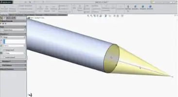 Extruded boss with 7mm length and 12 degrees draft angle