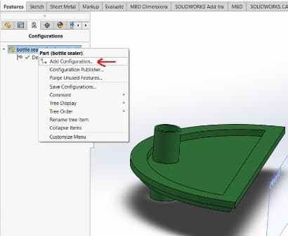 Features configurations add configuration