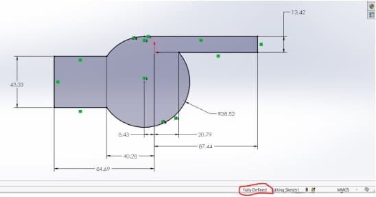 Fully defined drawing with multiple lines