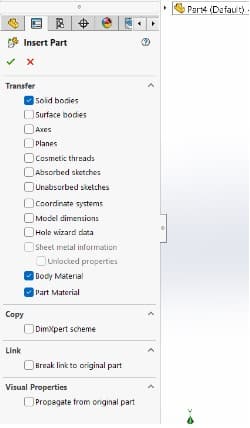 Insert part transfer section