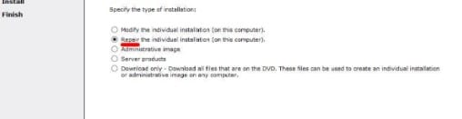 Installation manager tab