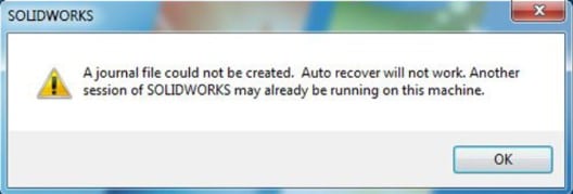 Journal file couldn't be created message