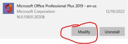 Microsoft office professional plus modify