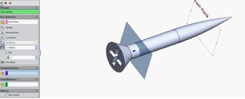 Offset plane at 17mm distance