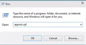 Open appwiz cpl