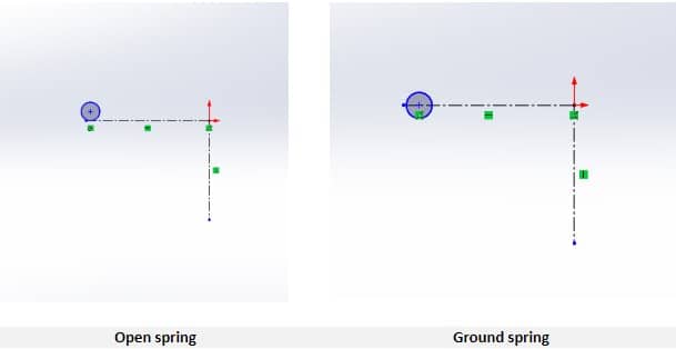 Open spring and ground spring drawing