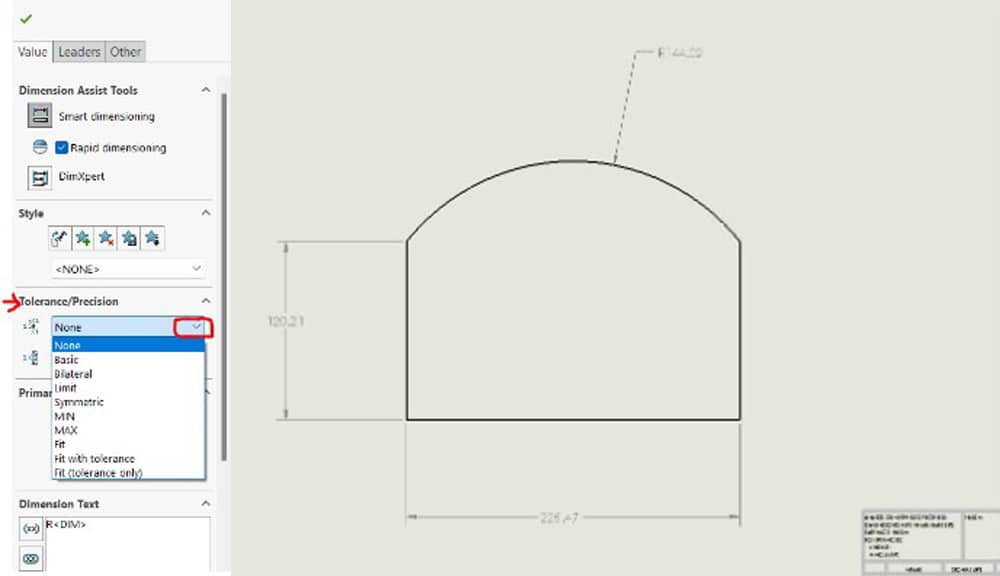 Profile of a Surface Unilateral Solidworks