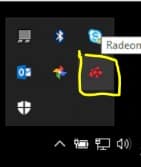 Radeon setting icon in system tray