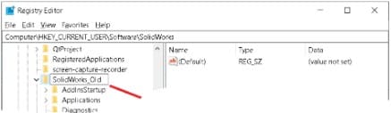 Registry editor solidworks folder rename