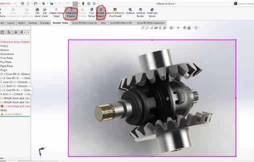 Render region or integrated preview