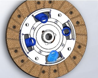 Rotated damper springs