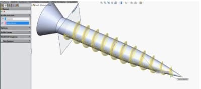 Select triangle as profile and helix as path