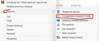 Send file to compressed zipped folder
