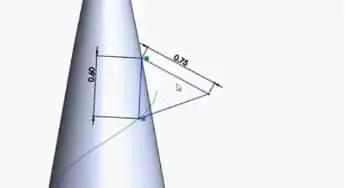 Sketch triangle using line