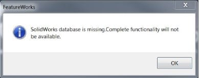 Solidworks database missing message