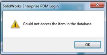 Solidworks enterprise pdm login warning message