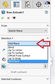 Solidworks extrusion end conditions