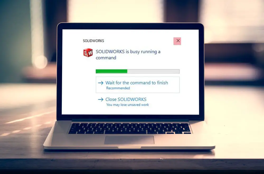 Solidworks Is Busy Running a Command