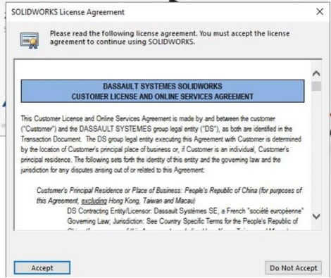 Solidworks license agreement