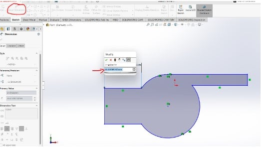 Solidworks smart dimension icon