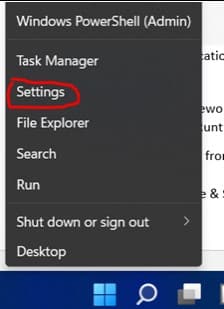 Start button settings